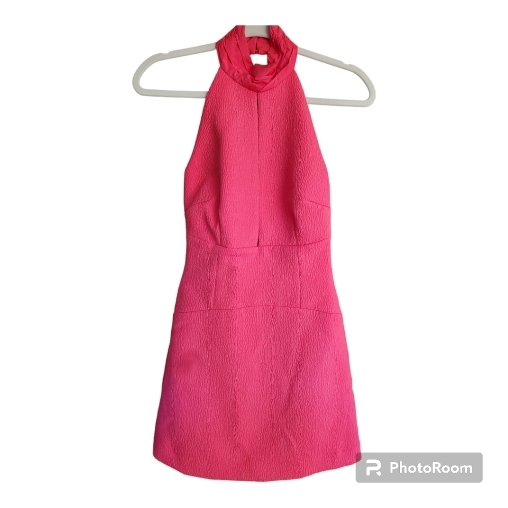 Rebecca Vallance Halter Dress 4 NWOT  Peach lined No Bow